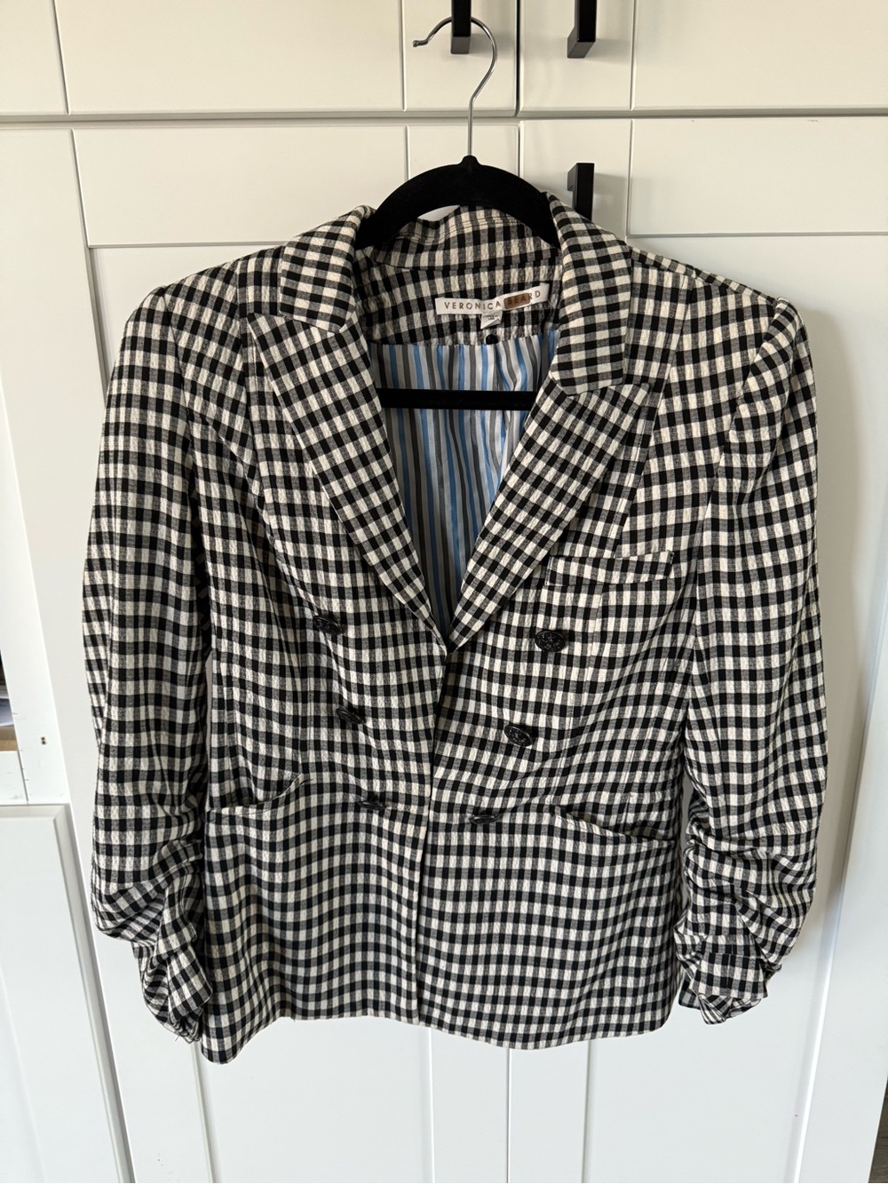Veronica Beard Black and White Gingham Blazer - Picture 1 of 3